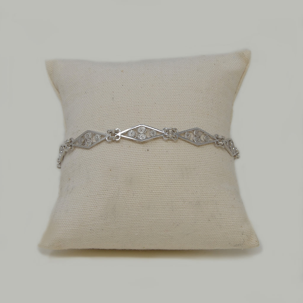 rodiato bracciale in filigrana sarda argento