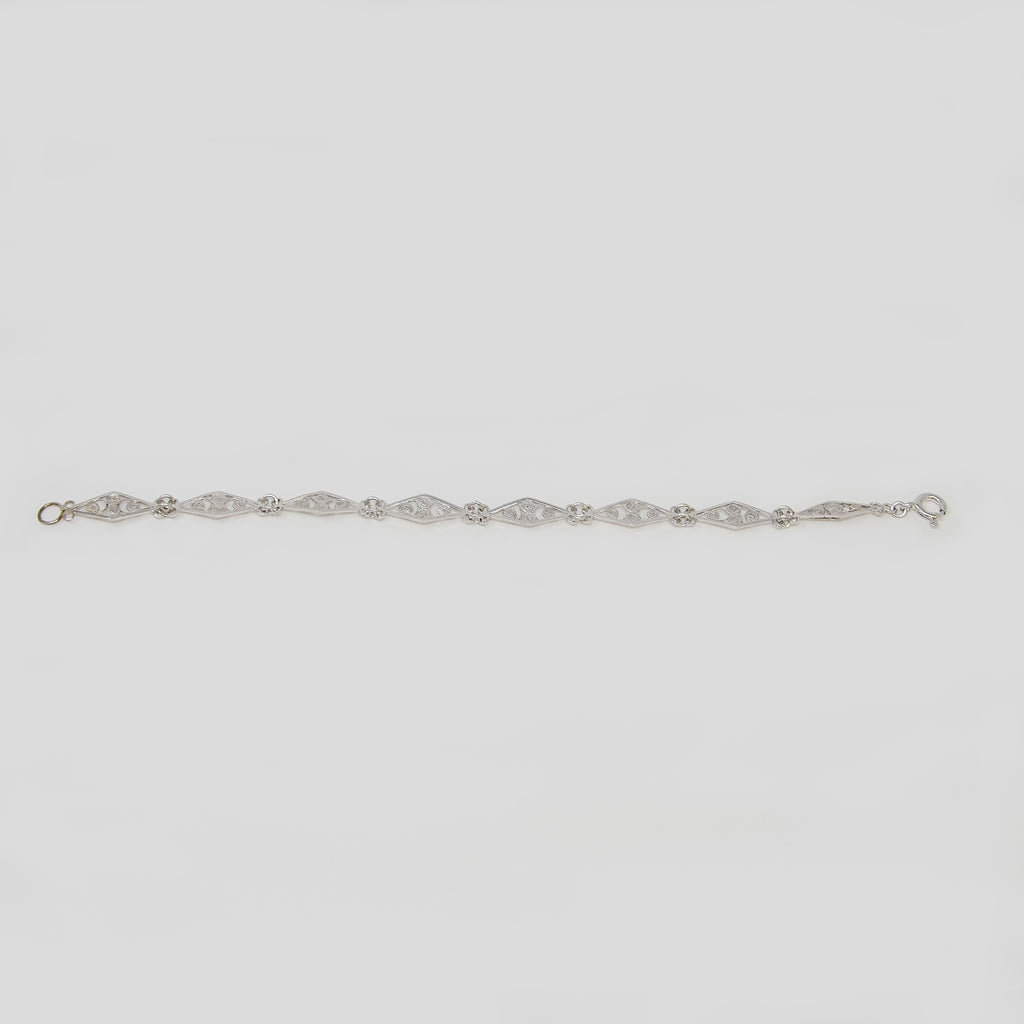 rodiato bracciale in filigrana sarda argento