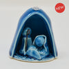 Capanna sarda in Ceramica con Presepe Blu