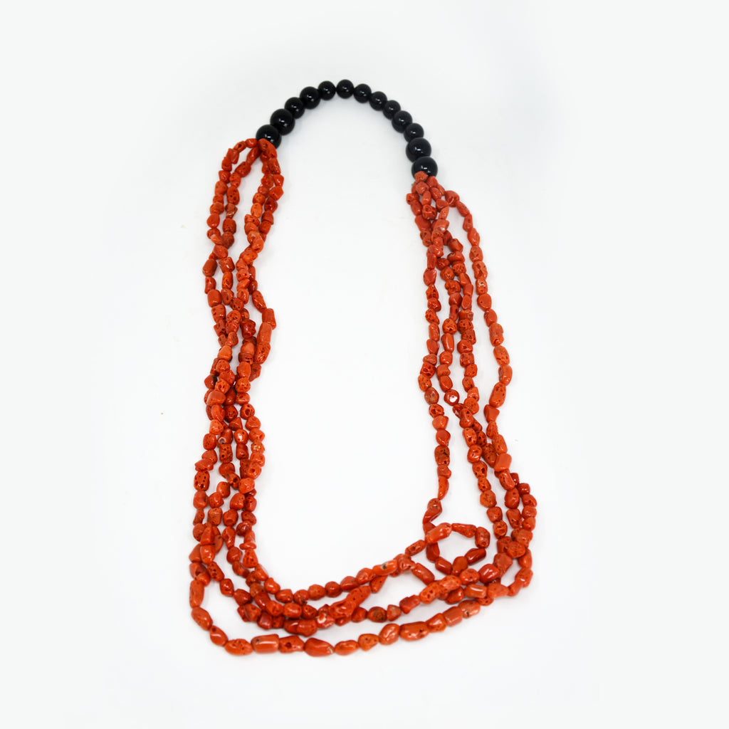 collana corallo e onice della Sardegna