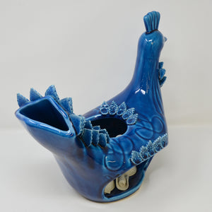 Gallinella In Ceramica Fatta e Dipinta a Mano in Sardegna Blu