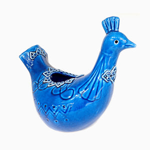 Pavoncella sarda blu in ceramica