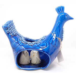 Gallina con presepe blu