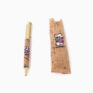 Penna in sughero con astuccio